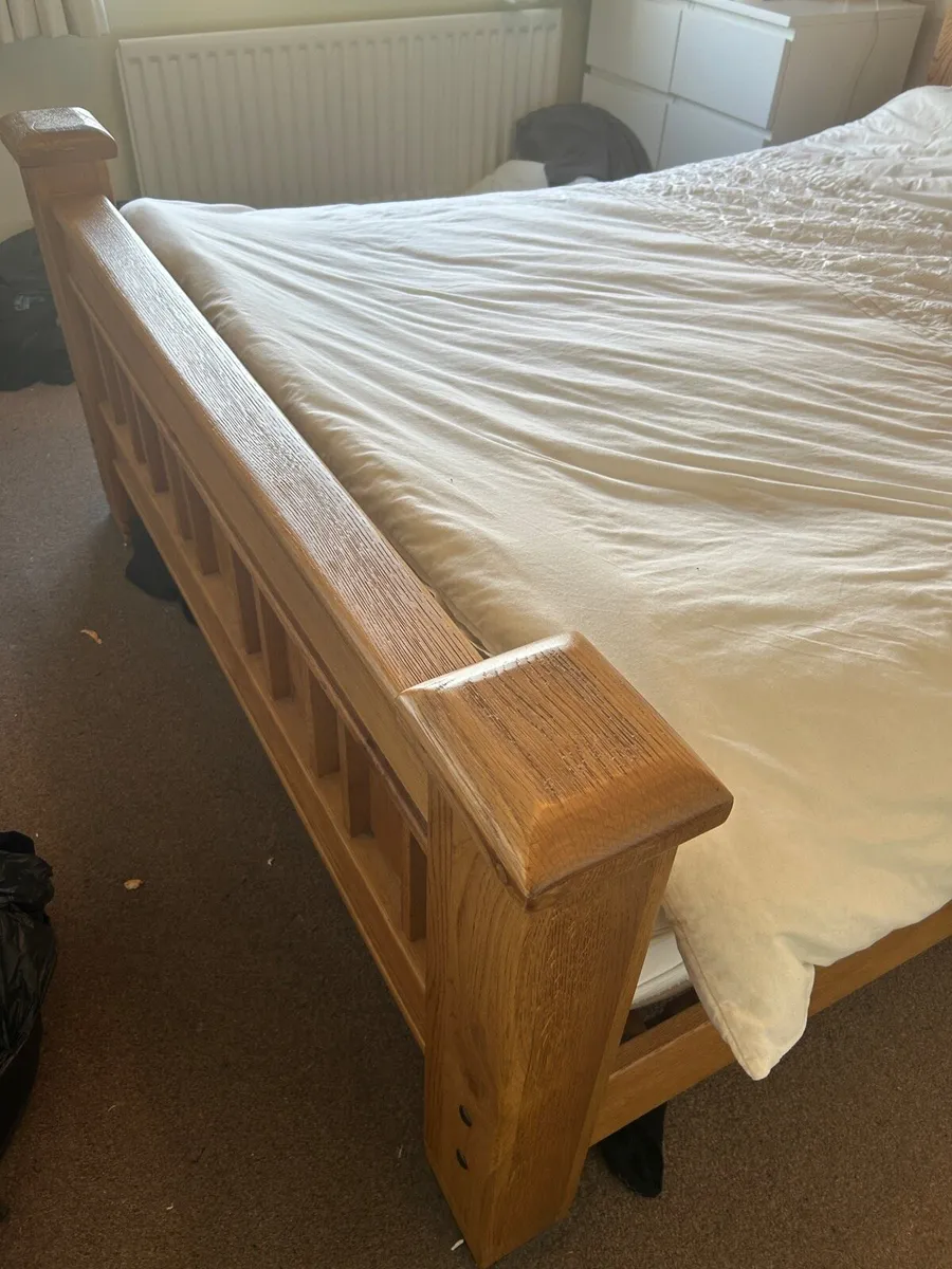 Danube solid oak king size bed frame - Image 3