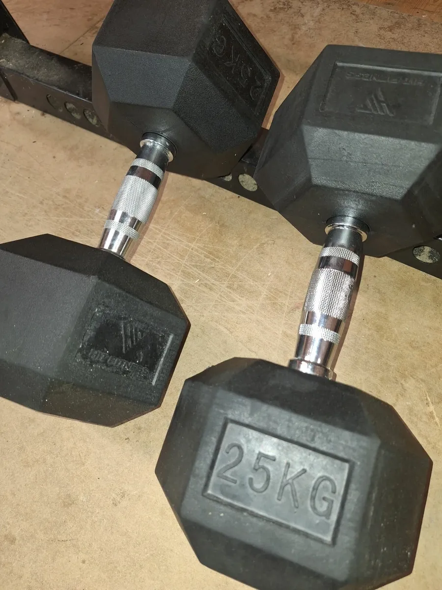 Weights dumbells 25kg pair , as new, - Image 3