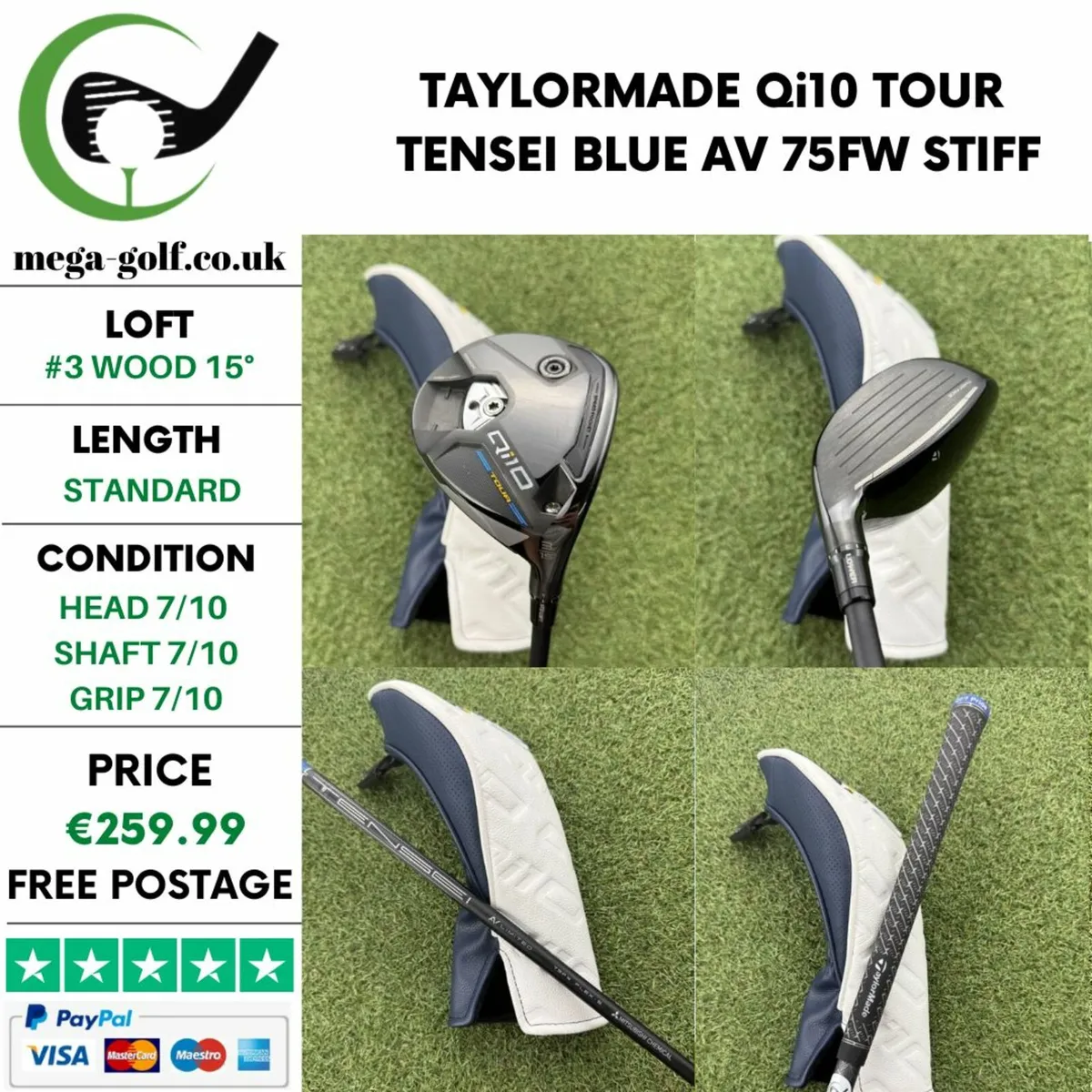 TAYLORMADE Qi10 TOUR #3 WOOD 15° / STIFF - Image 1