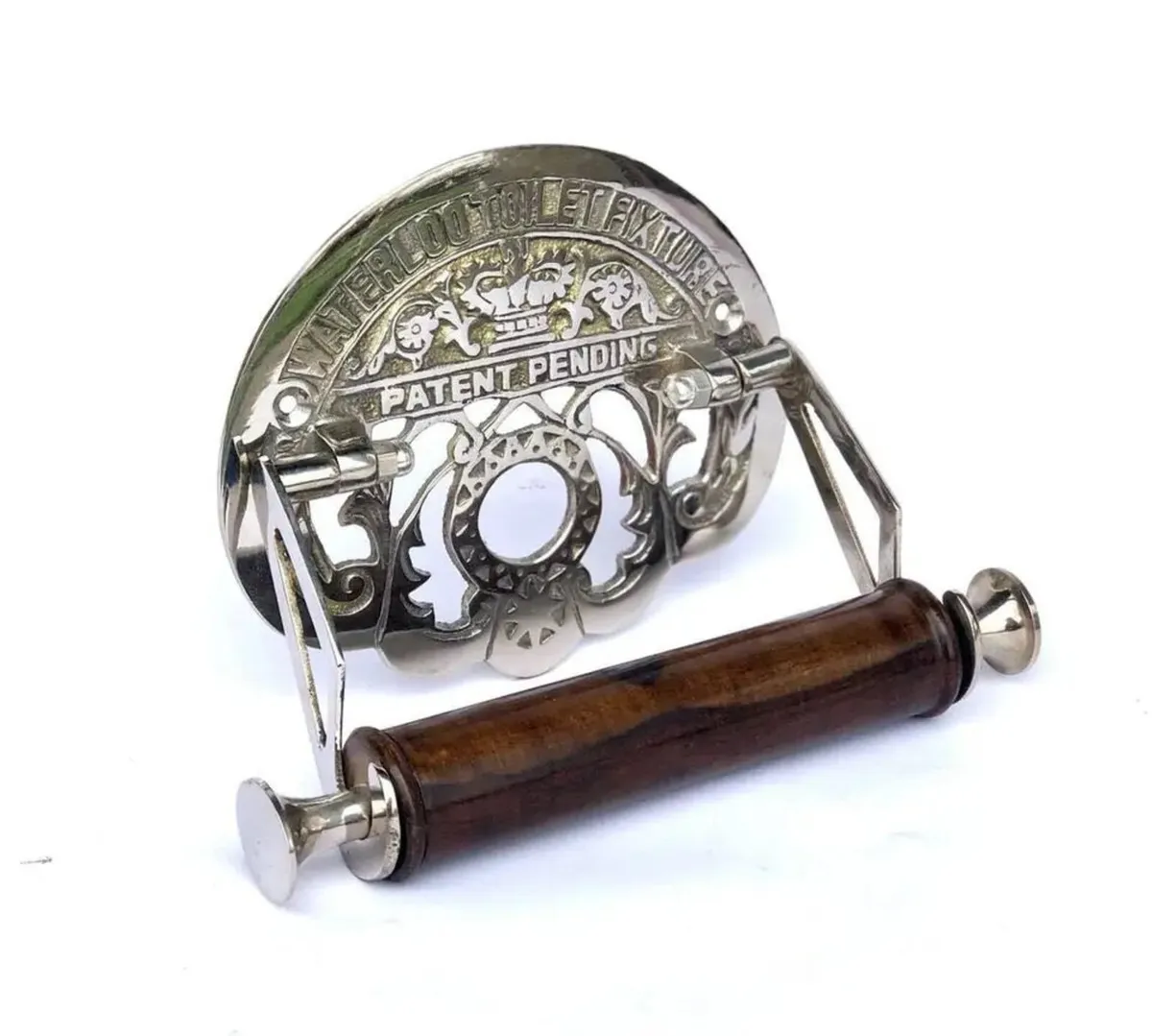 NEW Toilet Roll Holder Nickle Chrome Retro Style - Image 1