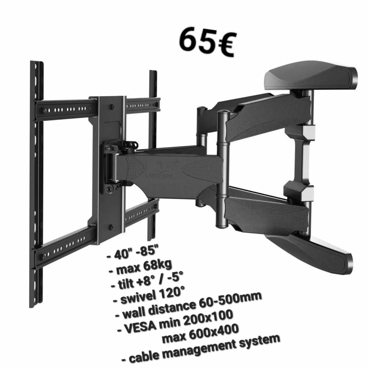 TV Wall Mount Bracket Tilt Swivel 40" - 85" TV - Image 1