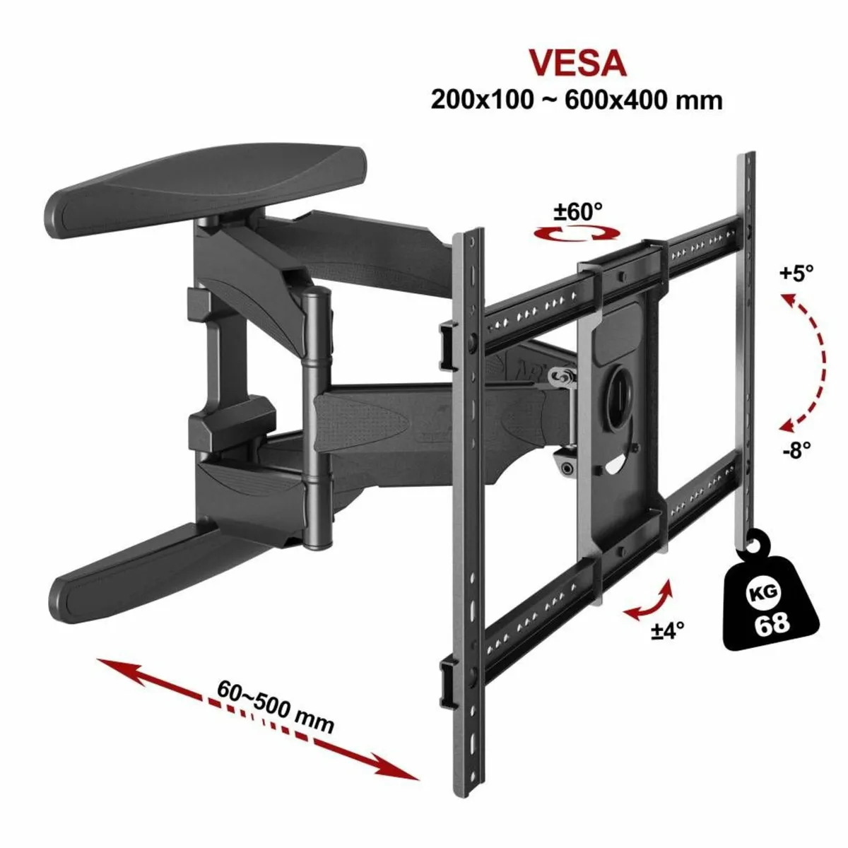 TV Wall Mount Bracket Tilt Swivel 40" - 85" TV - Image 2