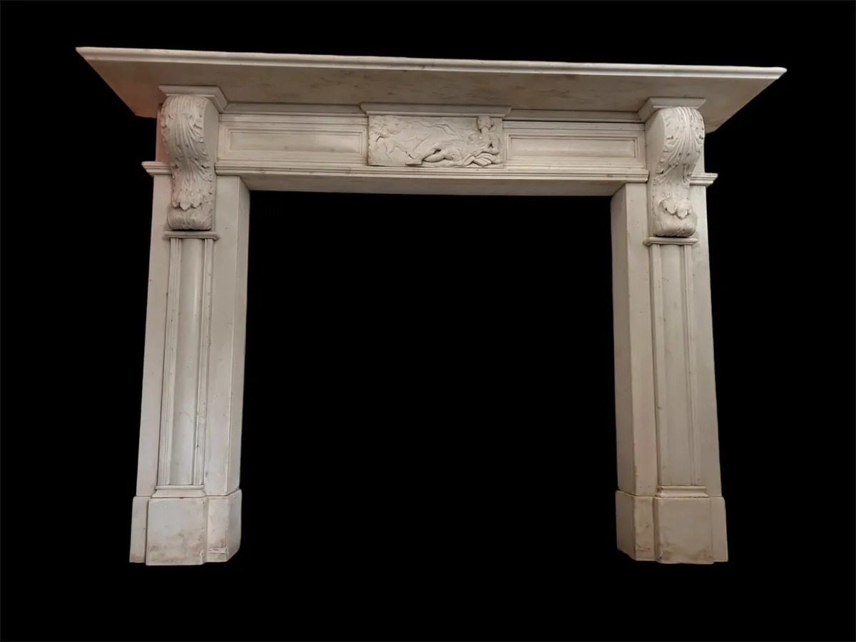 Original antique regency carved corbel fireplace - Image 2