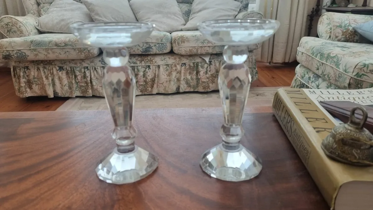 Waterford glass candle holders - Image 1