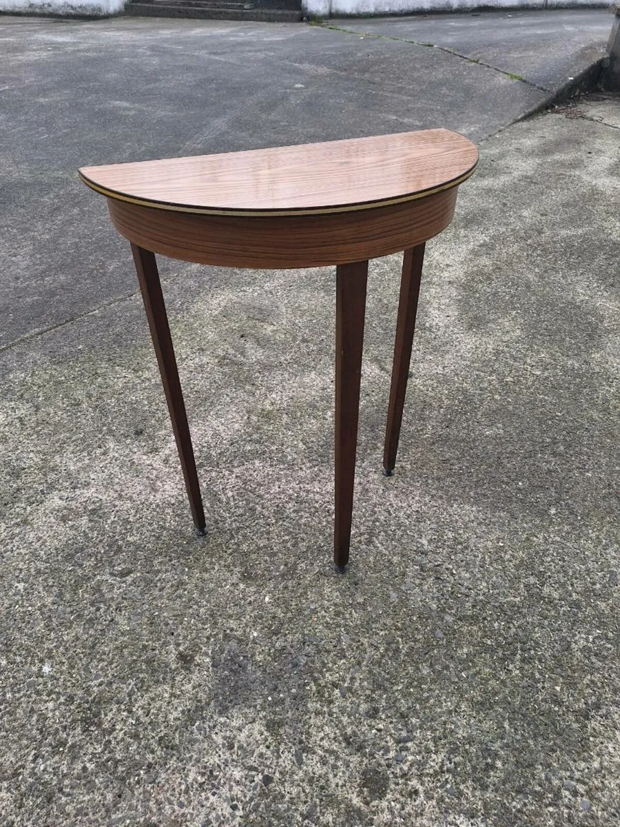 Small vintage half moon console table - Image 1
