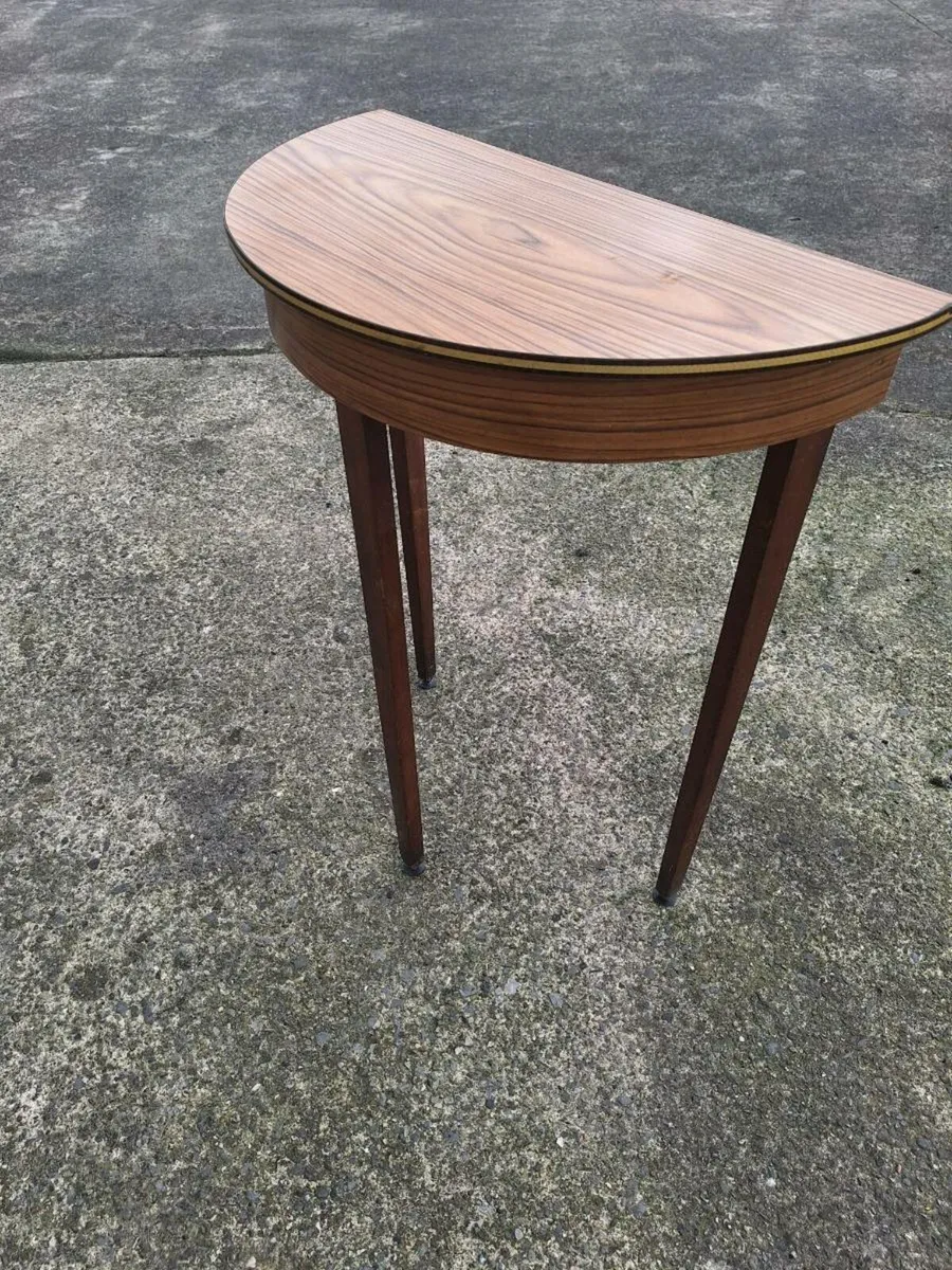 Small vintage half moon console table - Image 2
