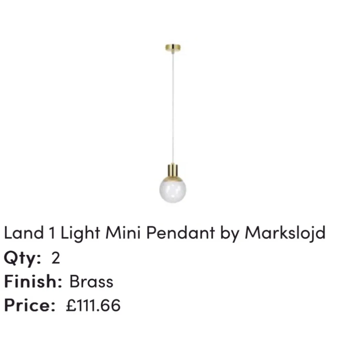 Set of two mini drop glass globe Lights - Image 2