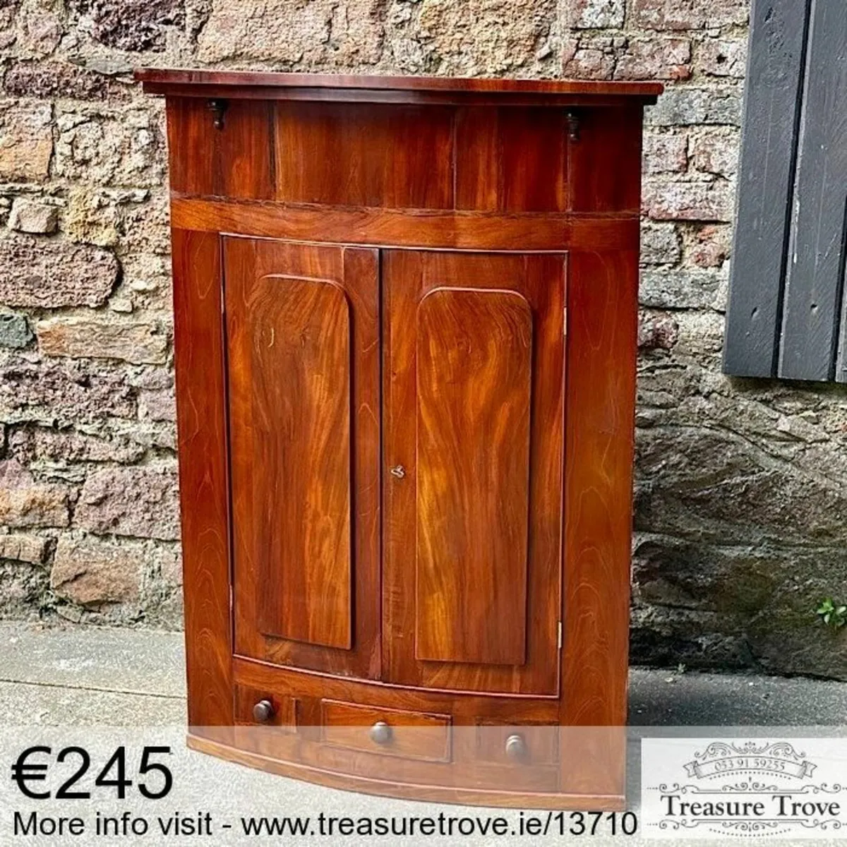 Antique Oak and Mahogany Hanging Corner Cabinets - Image 1
