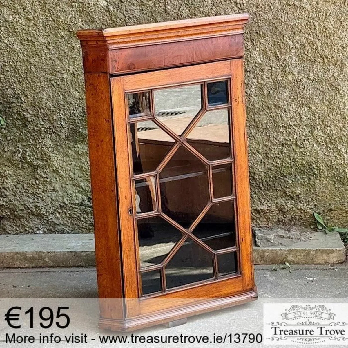 Antique Oak and Mahogany Hanging Corner Cabinets - Image 4