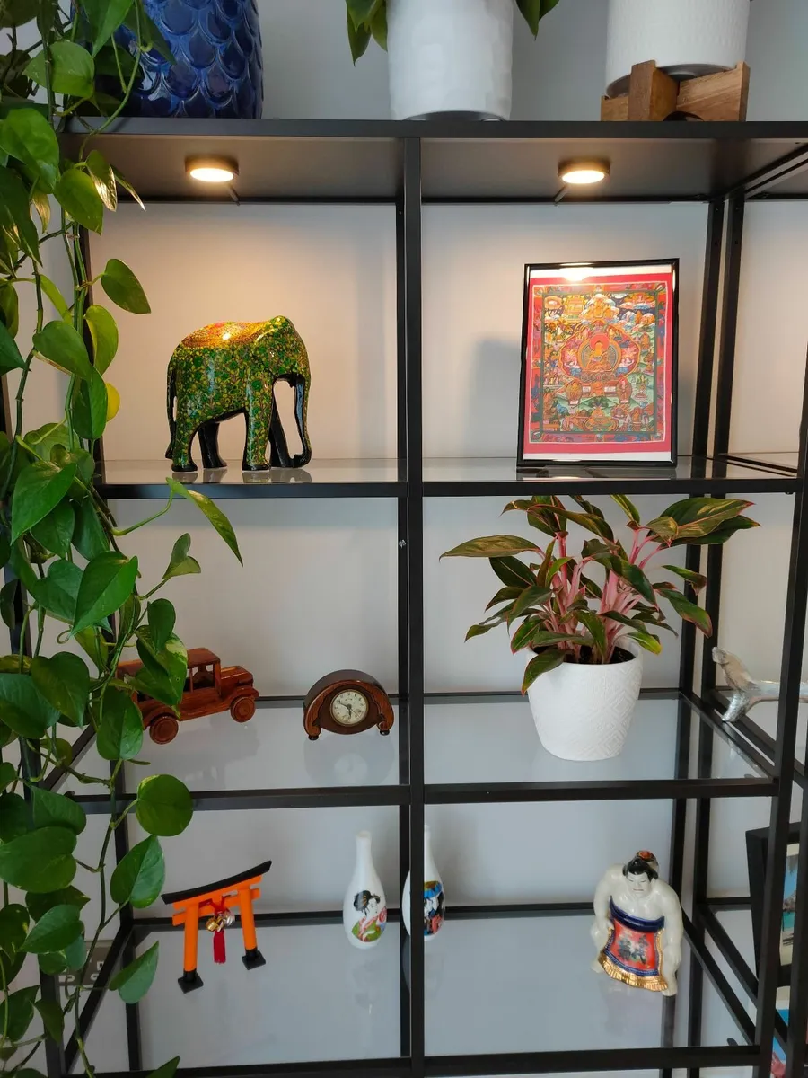 Shelving units, black-brown/glass - Image 2