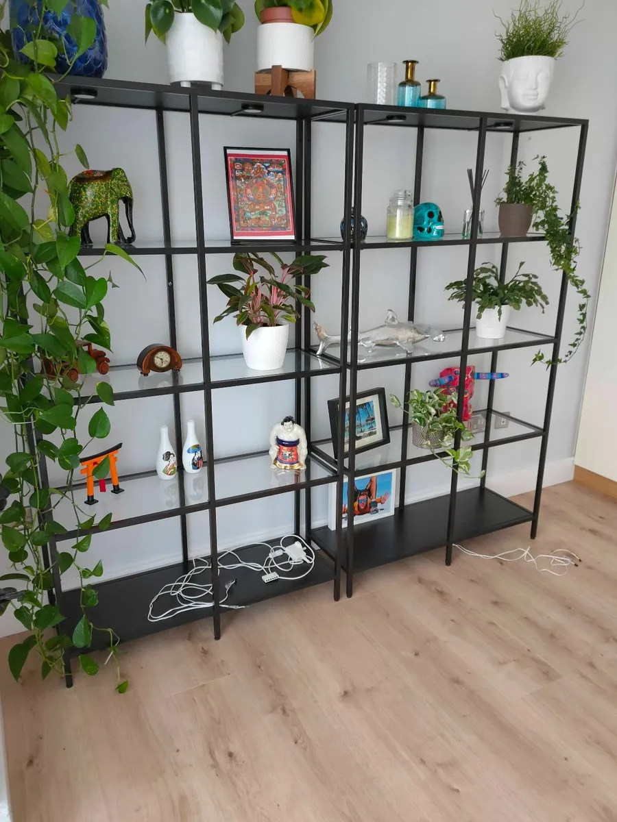 Shelving units, black-brown/glass - Image 3