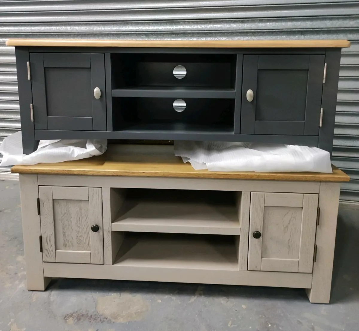 Brand new oak tv units *free delivery - Image 1