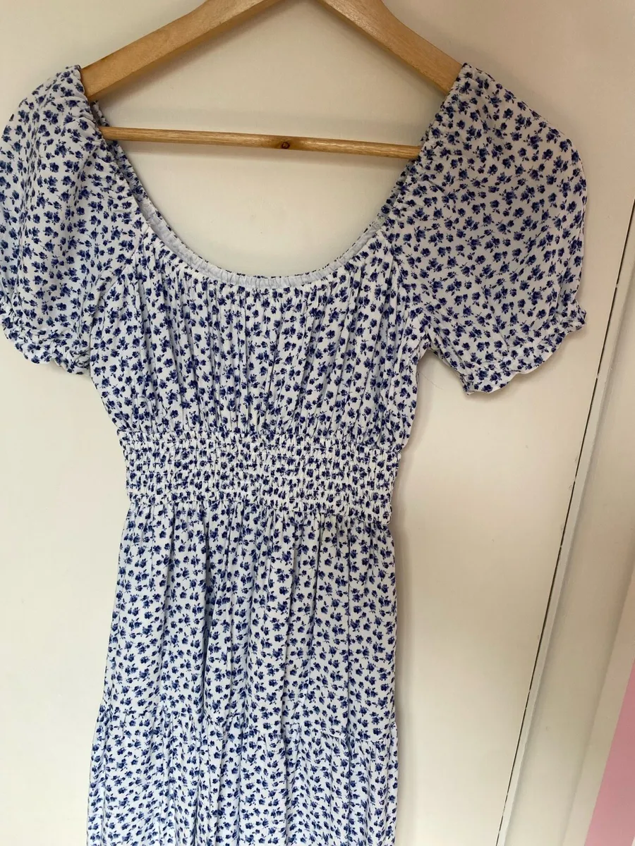 Hollister Blue Floral Puff Sleeve Mini Dress - XS - Image 4
