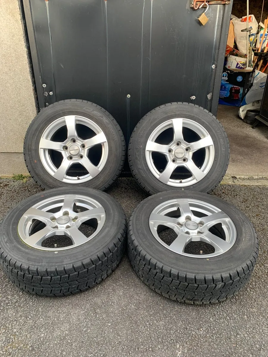 ** 15 inch alloys and new tyres 5x112 off caddy ** - Image 1