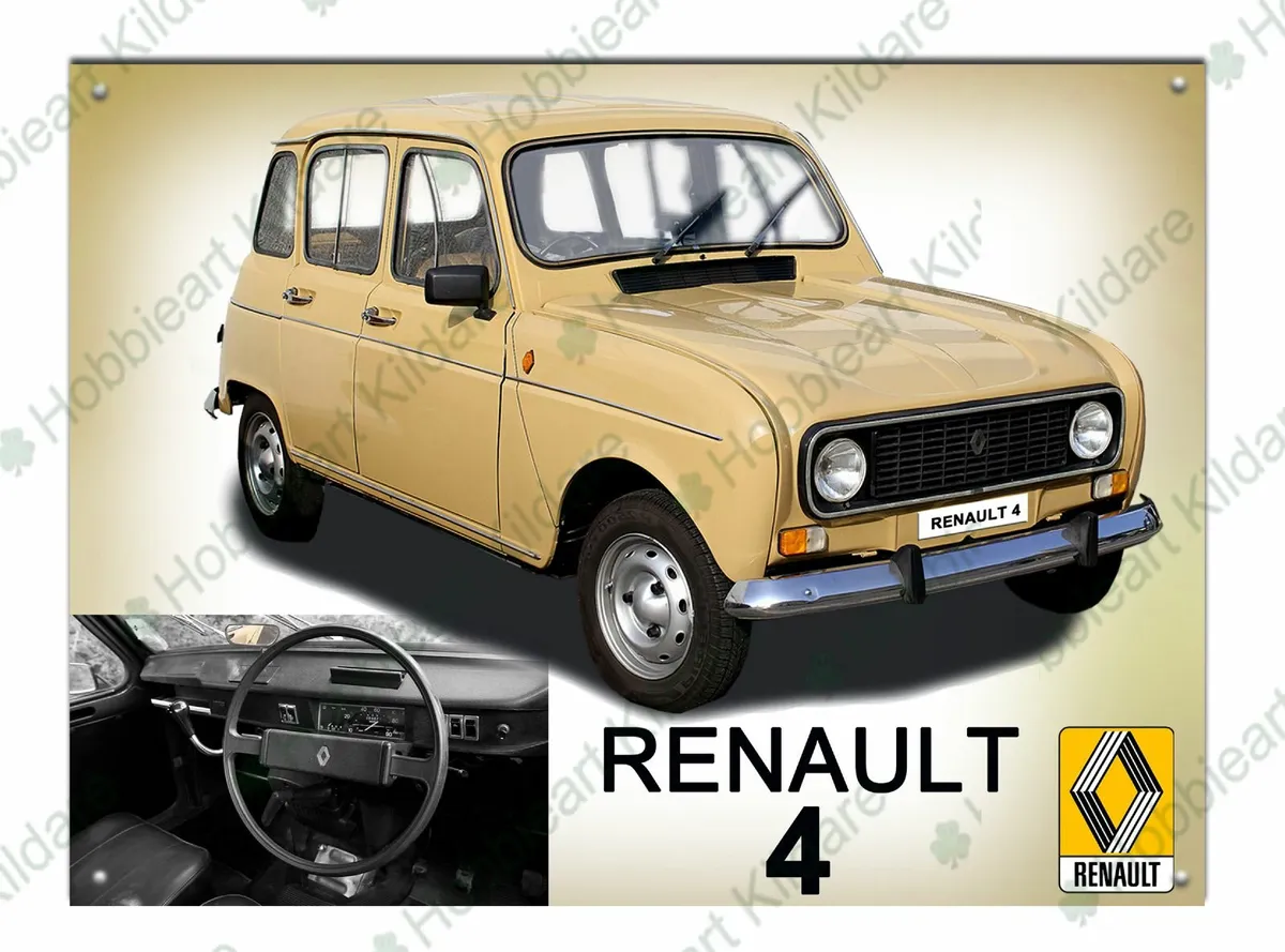 Renault 4 classic car tin sign - Image 1