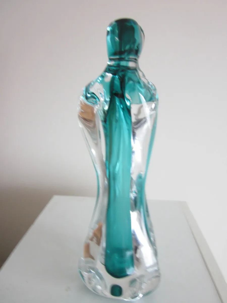Murano Turquoise and Clear Glass Vase "The Lovers" - Image 3