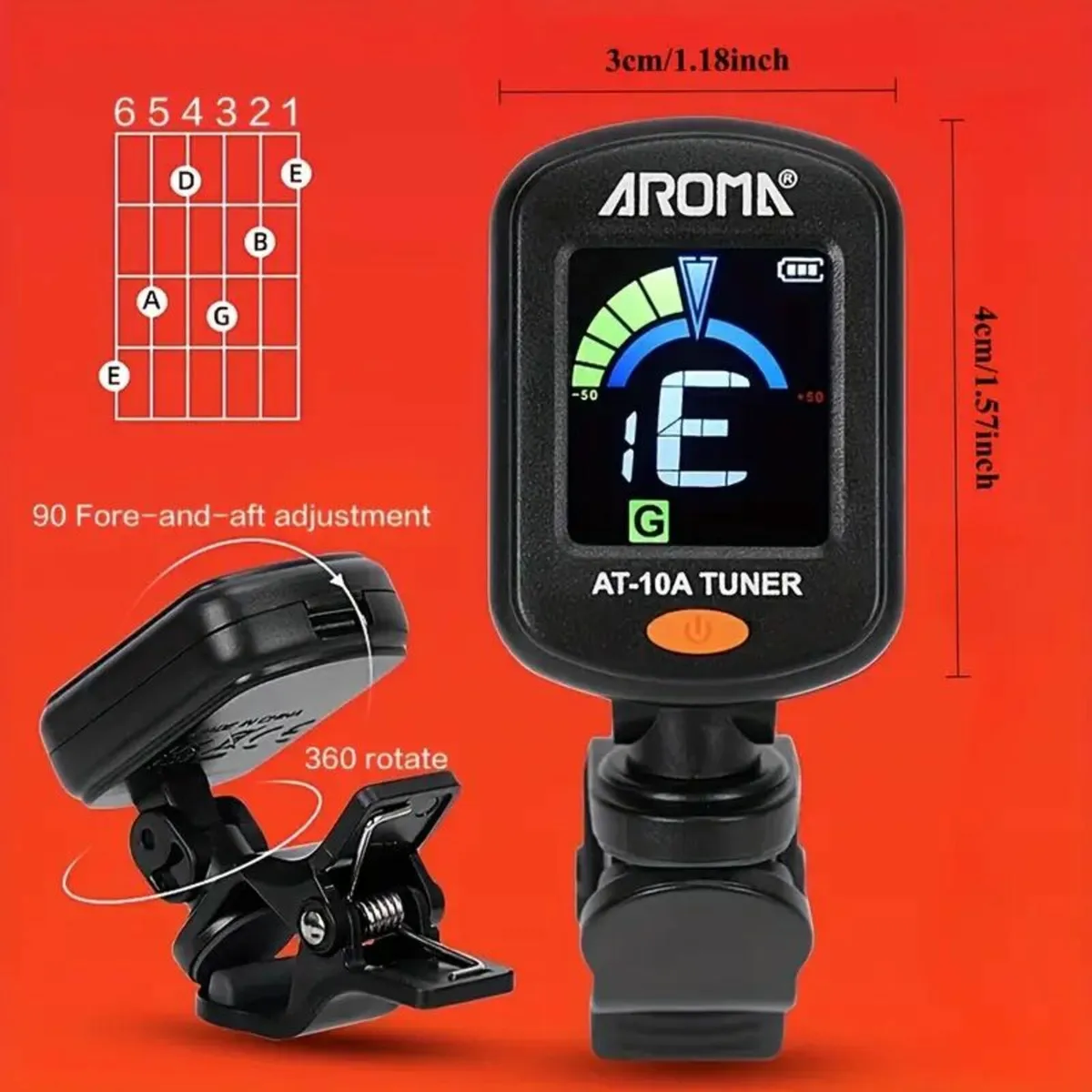 AROMA Rechargeable Guitar Tuner - Image 1