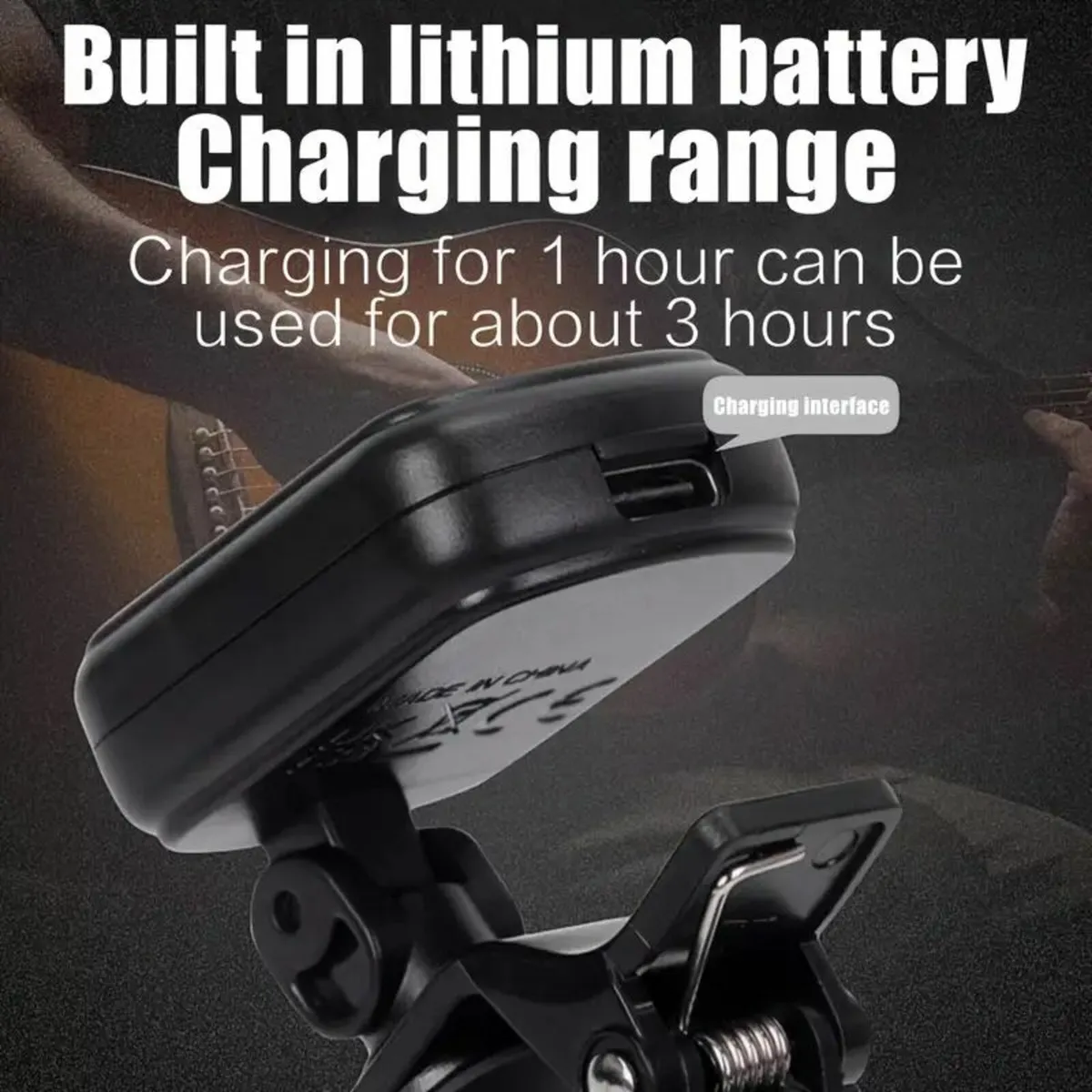 AROMA Rechargeable Guitar Tuner - Image 4