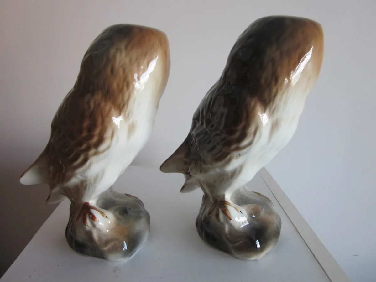 Pair of Vintage Porcelain Owls - Image 2