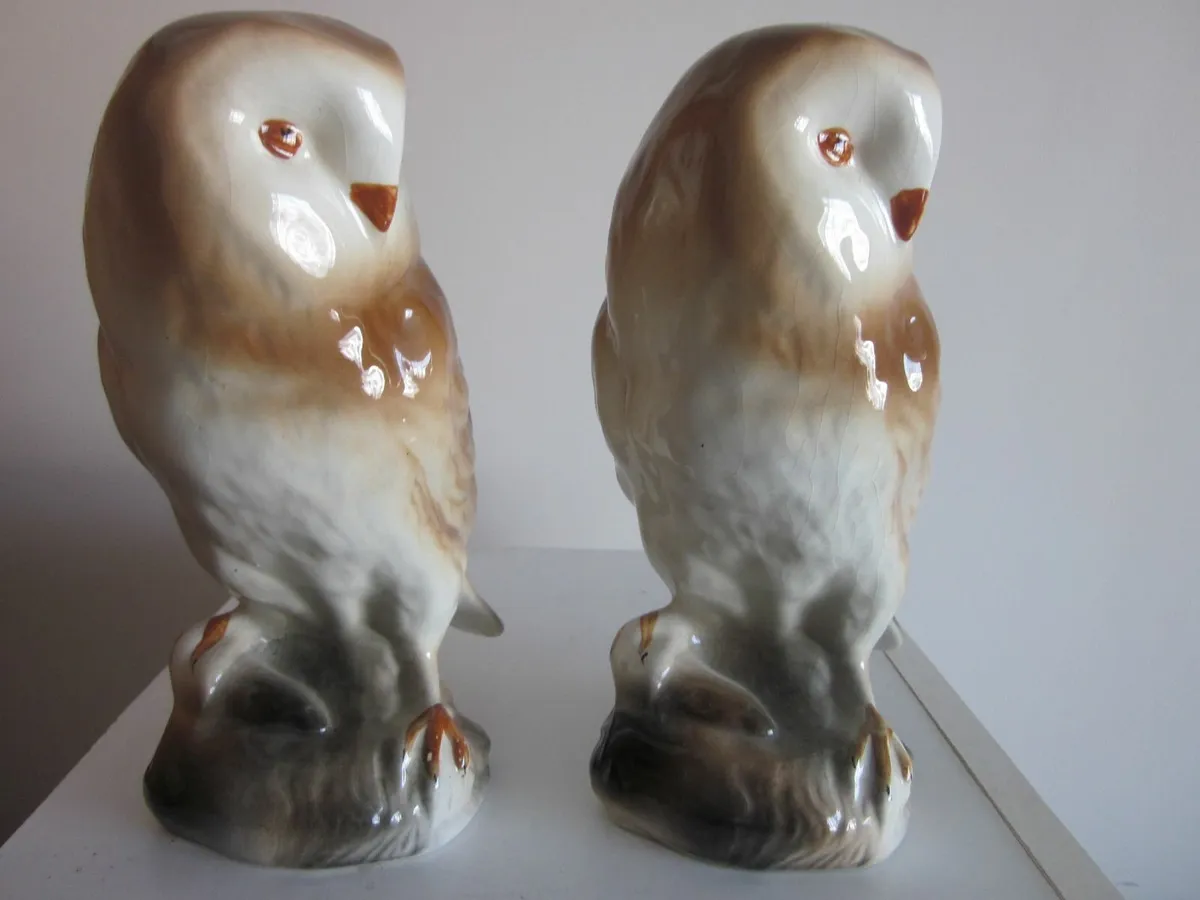 Pair of Vintage Porcelain Owls - Image 3