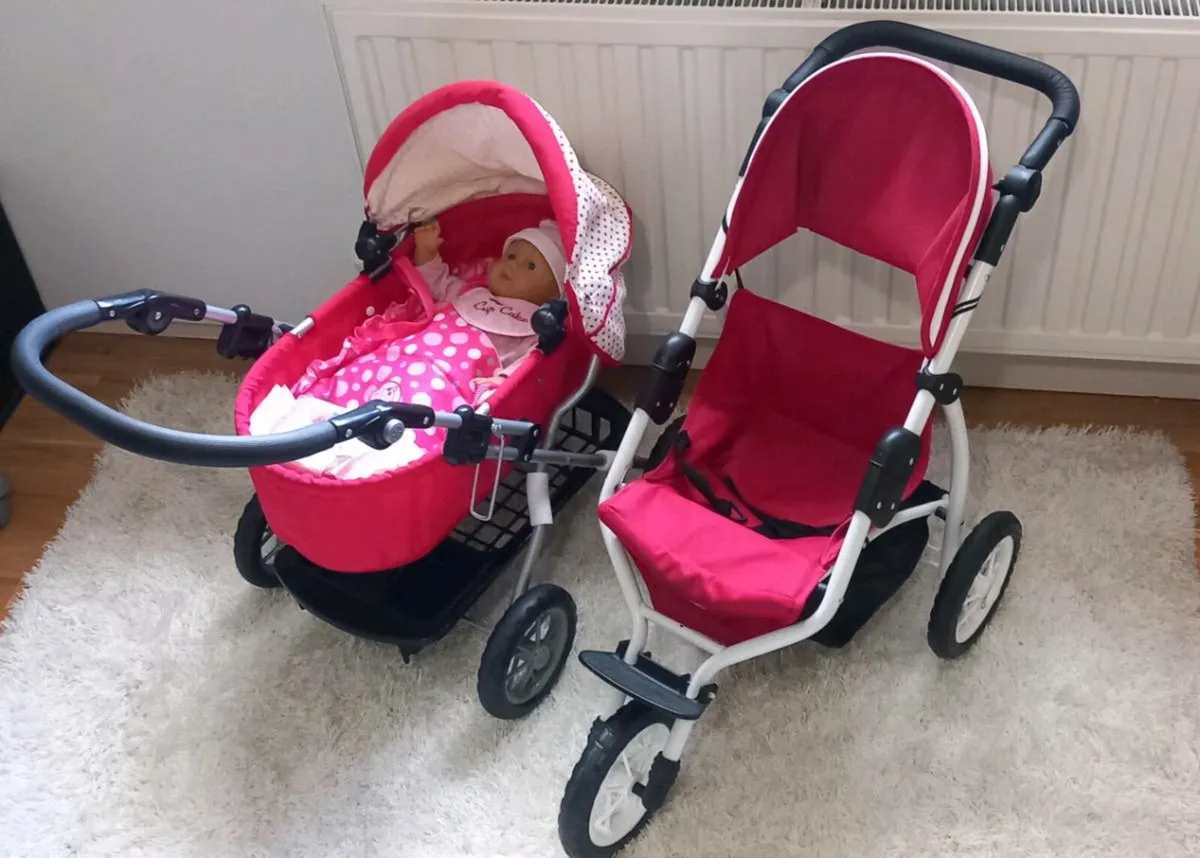 Dolls Pram Plus Baby Stroller Full Size Dolls Set - Image 1