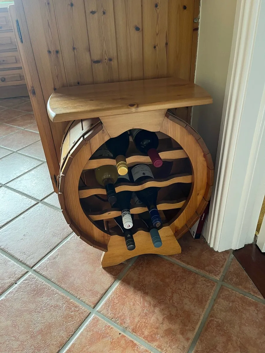 Solid Pine Barrel Wine Rack