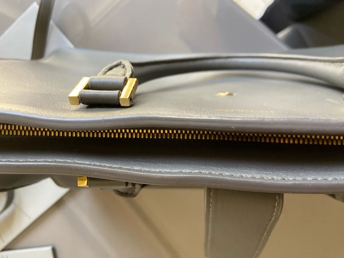YSL cabas grey genuine leather bag - Image 2