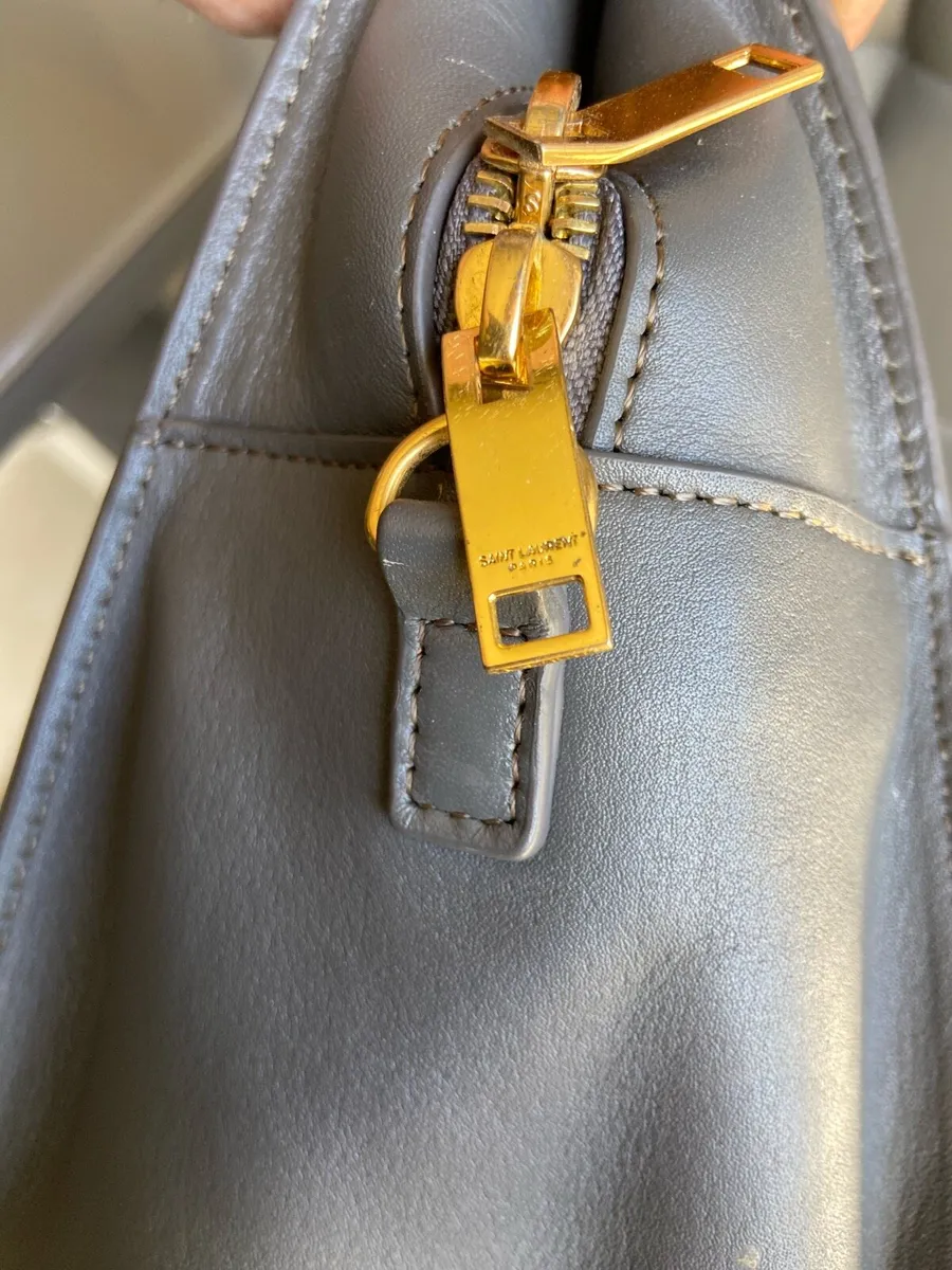 YSL cabas grey genuine leather bag - Image 4