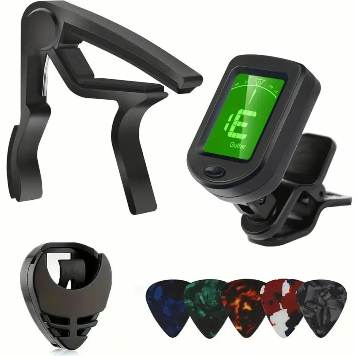 Alloy Guitar Capo Set with Digital Tuner - Image 1