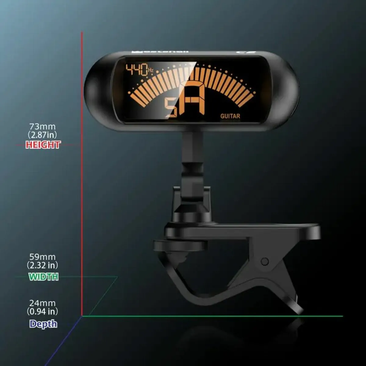1pc WESTSHELL C2 Guitar Tuner - Image 3