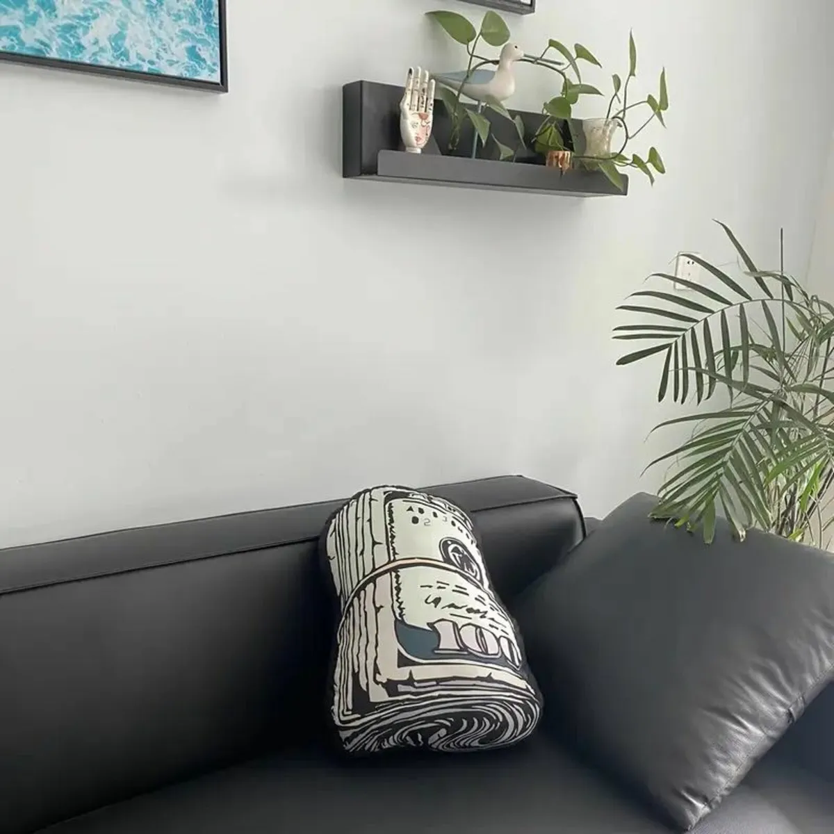 Hundred Dollar Throw Pillow Money Pattern - Image 3