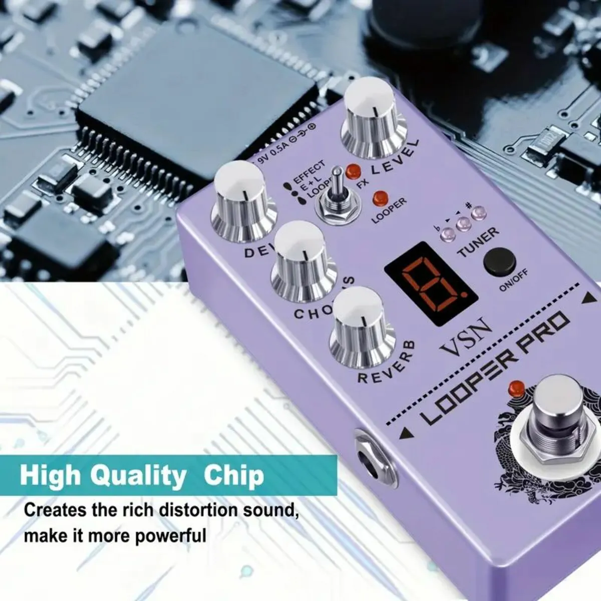 VSn Multi-Effect Guitar Pedal with Delay Tuner - Image 1