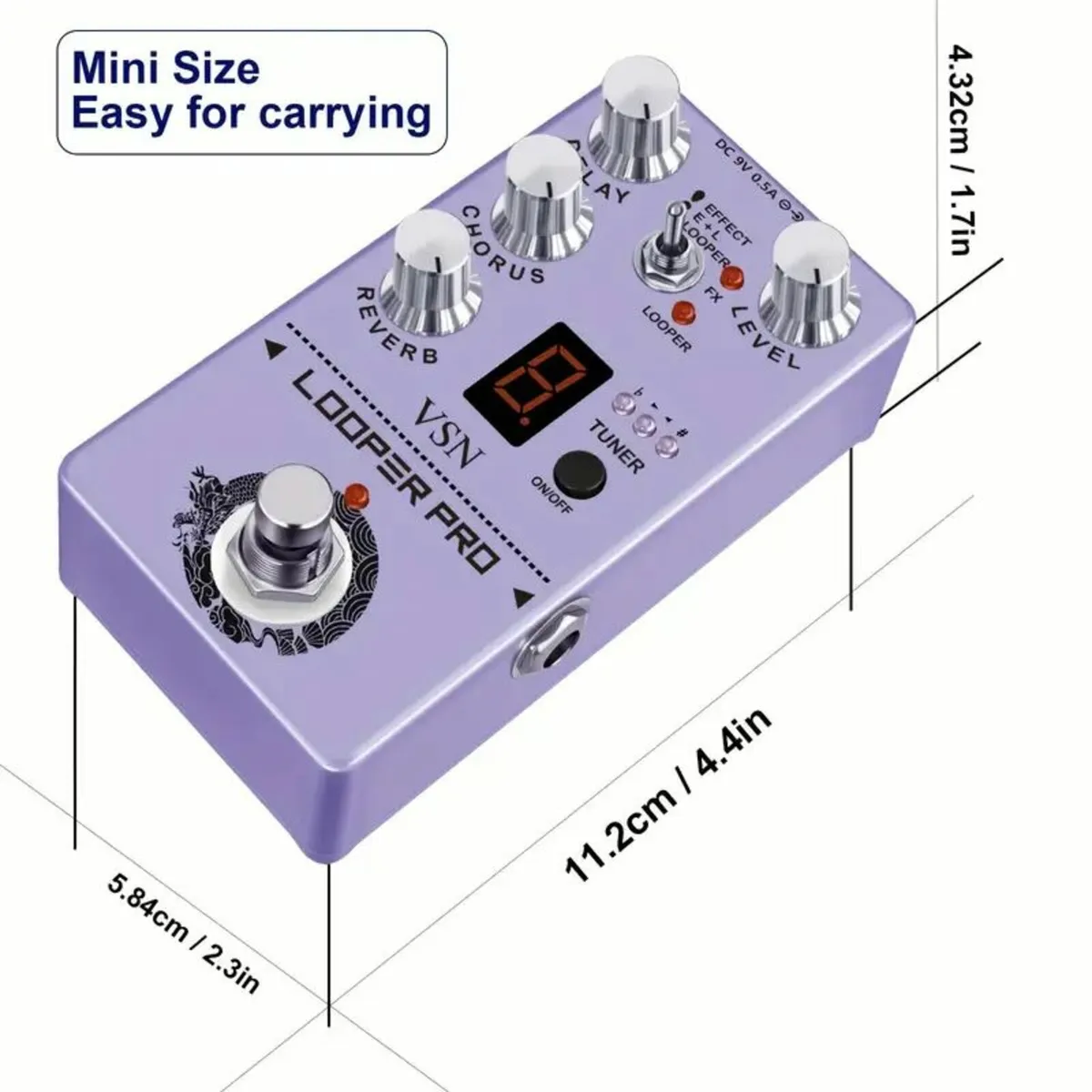 VSn Multi-Effect Guitar Pedal with Delay Tuner - Image 4