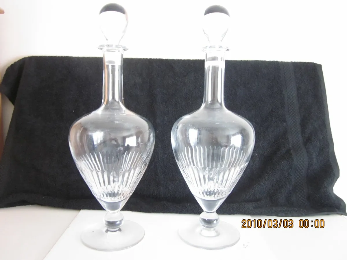 Pair of Vintage Tipperary Crystal Decanters 15" - Image 4