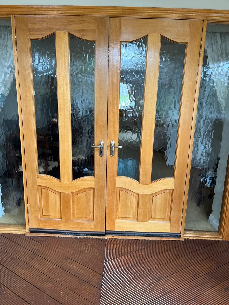 Two Solid Wood Double Doors