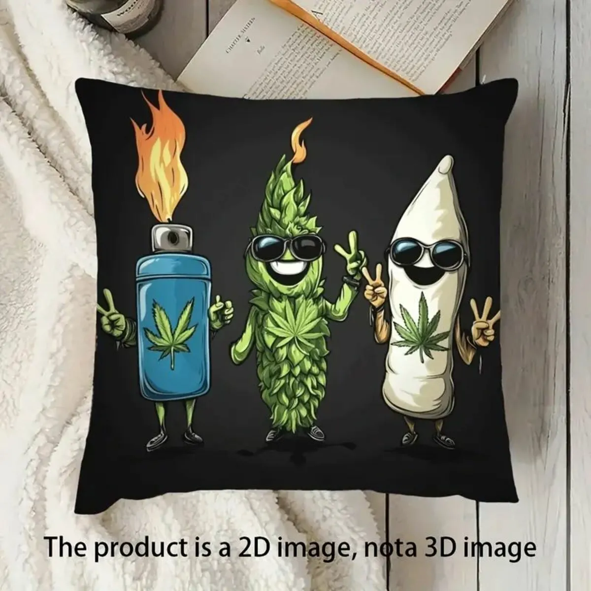 1 Vintage Leaf Design Polyester Throw Pillow Cover - Image 2