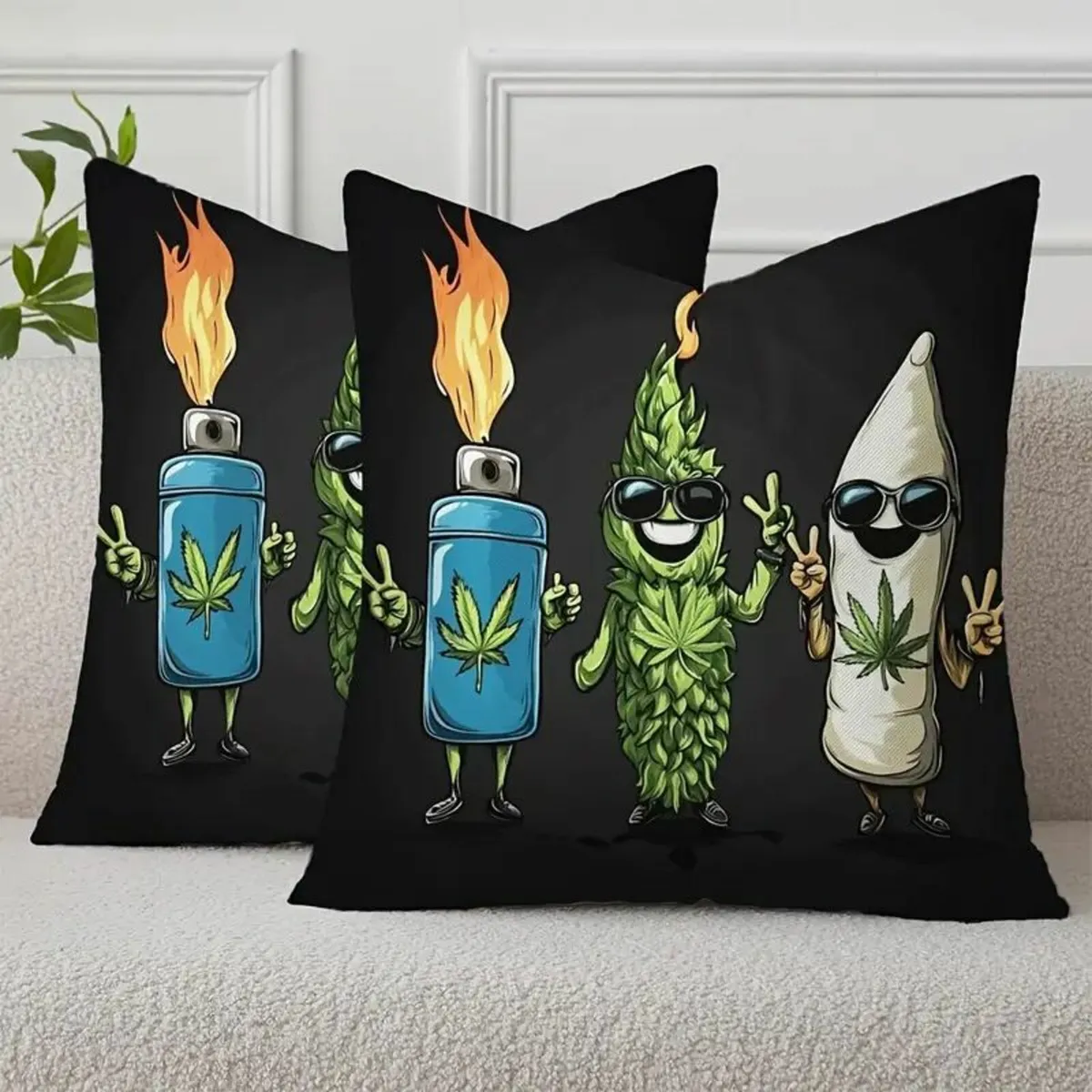 1 Vintage Leaf Design Polyester Throw Pillow Cover - Image 3