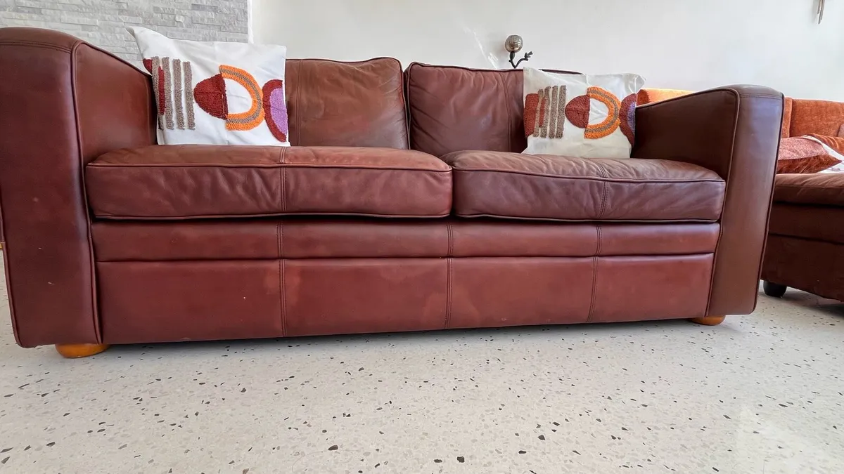 Italian Leather Sofa - Image 2