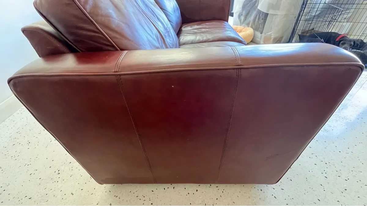 Italian Leather Sofa - Image 3