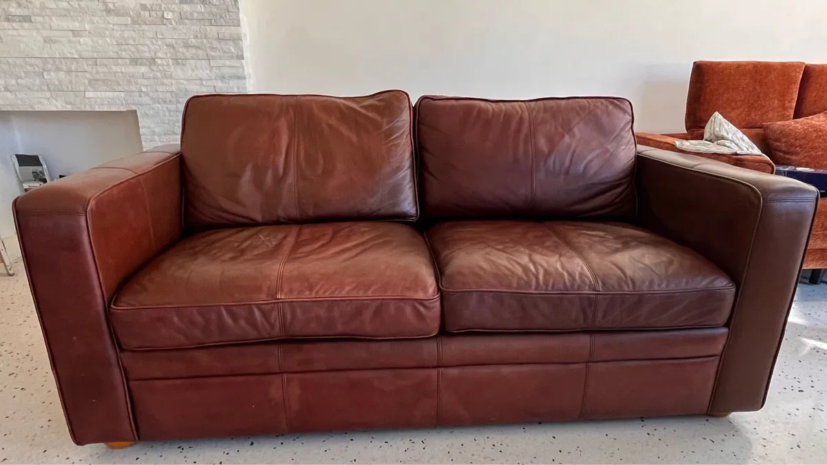 Italian Leather Sofa - Image 4