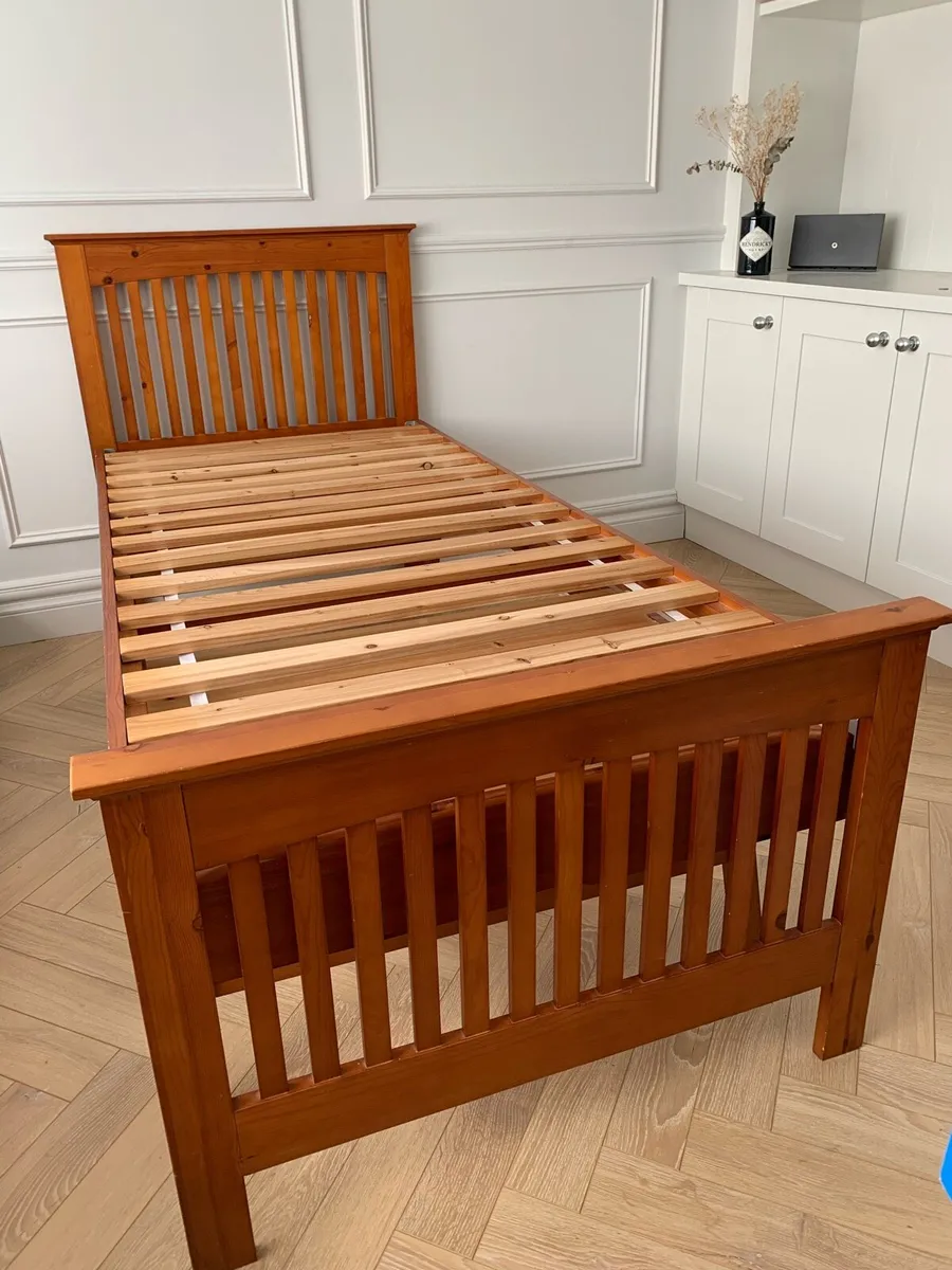 Single Wooden Bed with Pull Out Underbed - Image 1