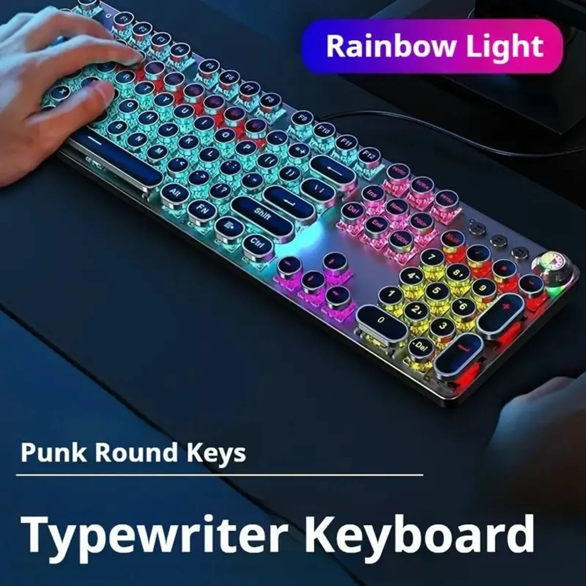 EWEADN Punk Typewriter Mechanical Gaming Keyboard - Image 1