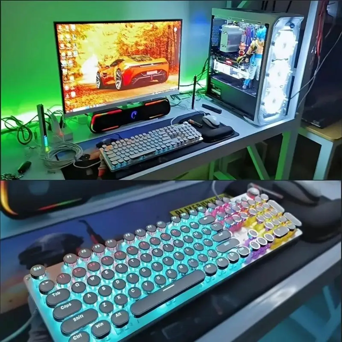 EWEADN Punk Typewriter Mechanical Gaming Keyboard - Image 3