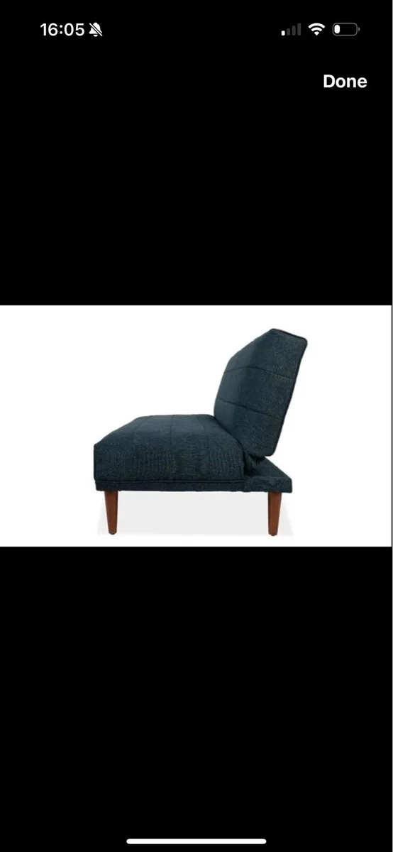 3 Seater Sofa Bed - Navy Fabric - Image 4