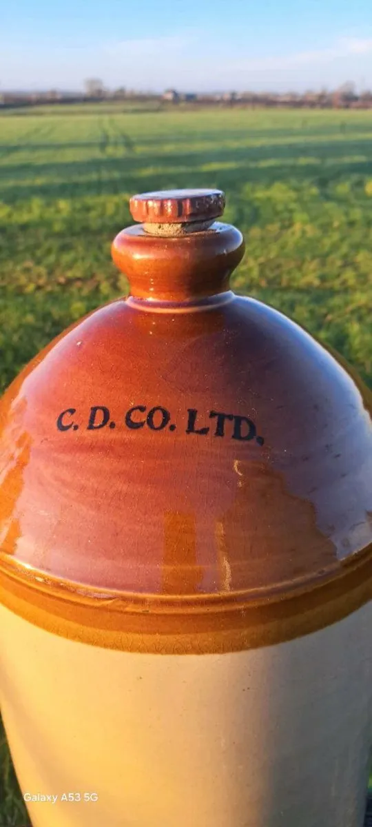 Old  extra large stone ware whiskey jug - Image 2
