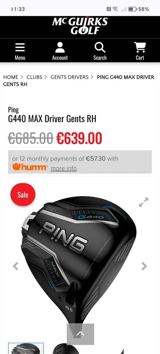 Ping G440 Max Driver. As New. - Image 2