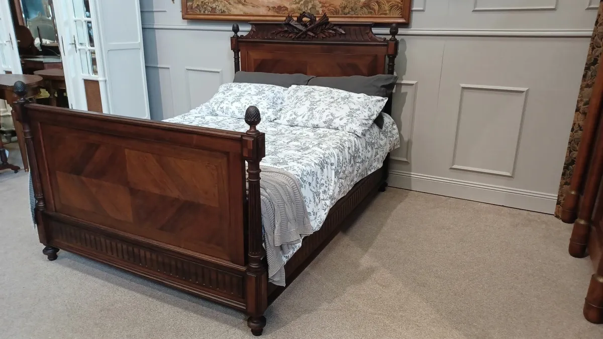 Signed French antique rosewood bed  Louis XVI - Image 3