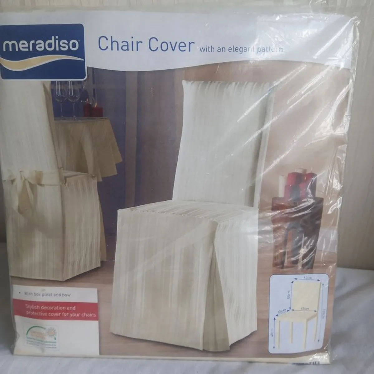 Cream dining room chair covers x 6 - Image 4