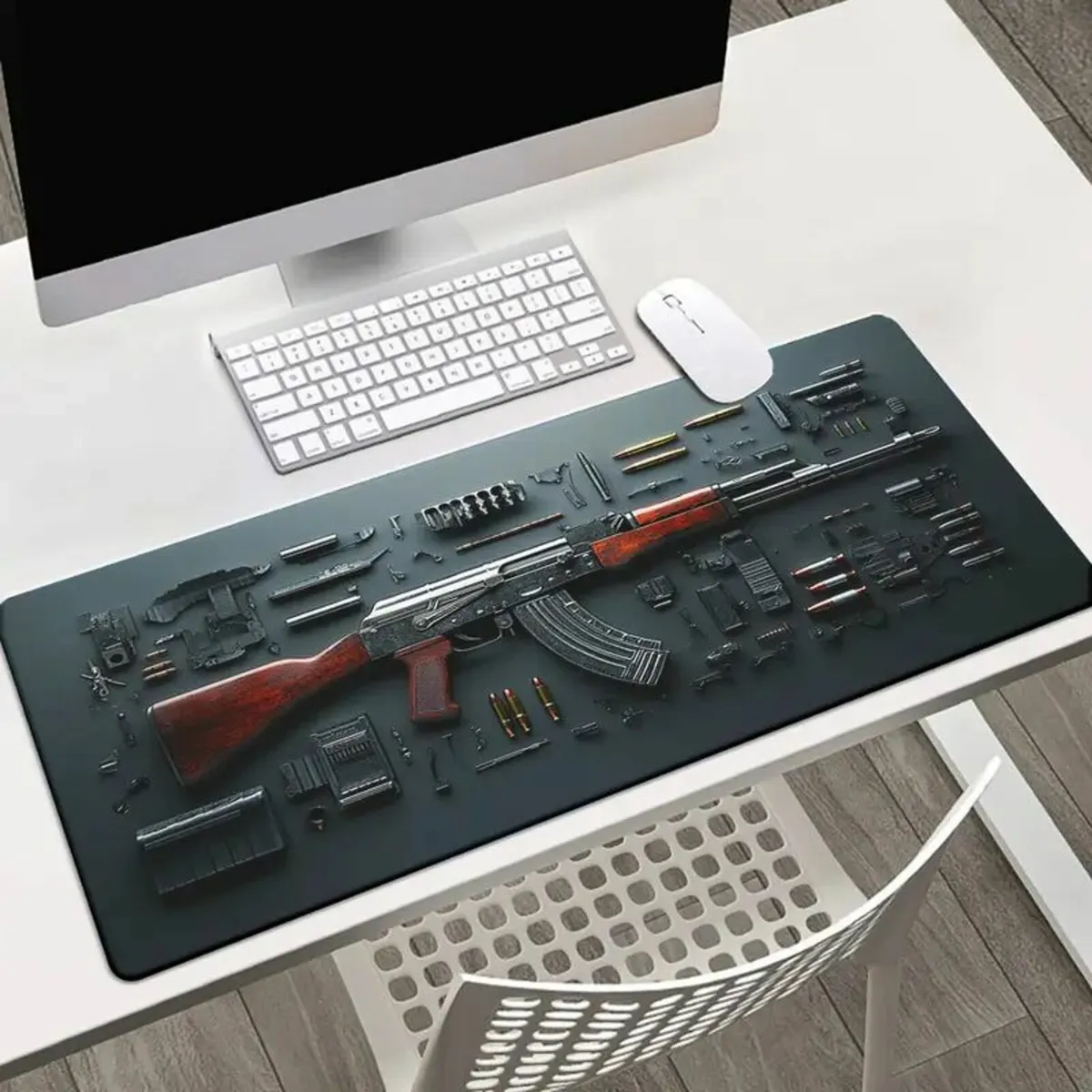 Gaming Mouse Pad with Detailed Assault Rifle - Image 3