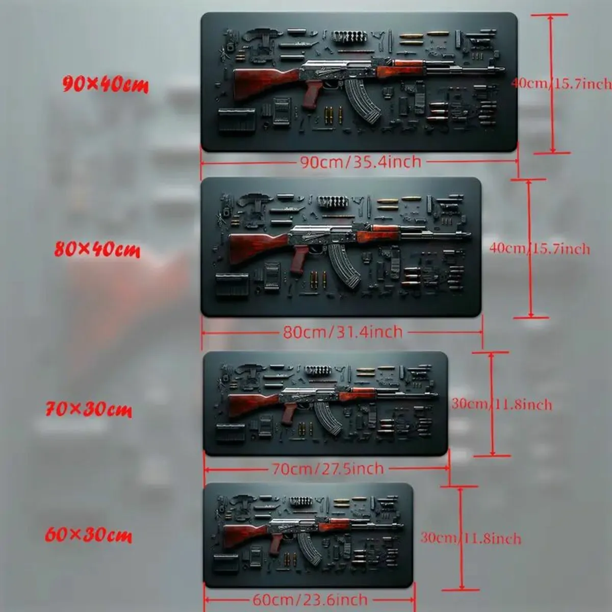 Gaming Mouse Pad with Detailed Assault Rifle - Image 4